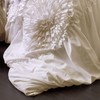 Lush Decor Serena Comforter Ivory Ruched Flower 3 Piece Set,