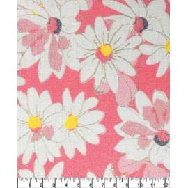 Generic Fat Quarter - Daisy Flowers on Pink Background 18"" inch x 21"" inch - 100% Cotton Fabric ~, Mixed