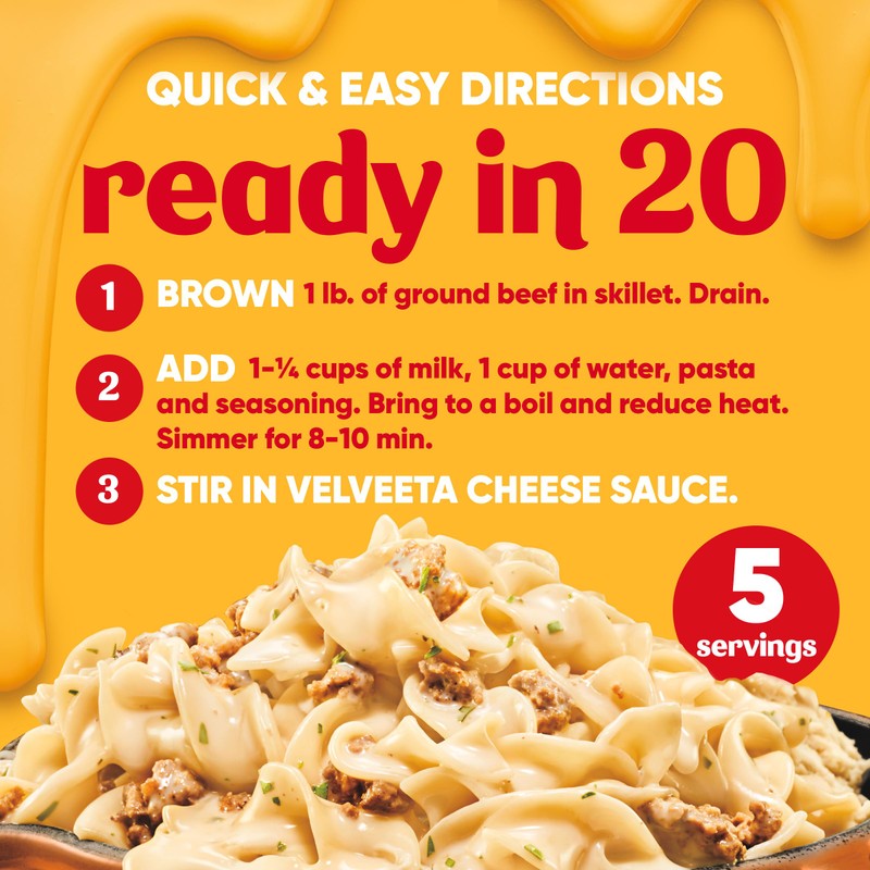 Velveeta Skillets Creamy Beef Stroganoff One Pan Dinner Kit, 11.6