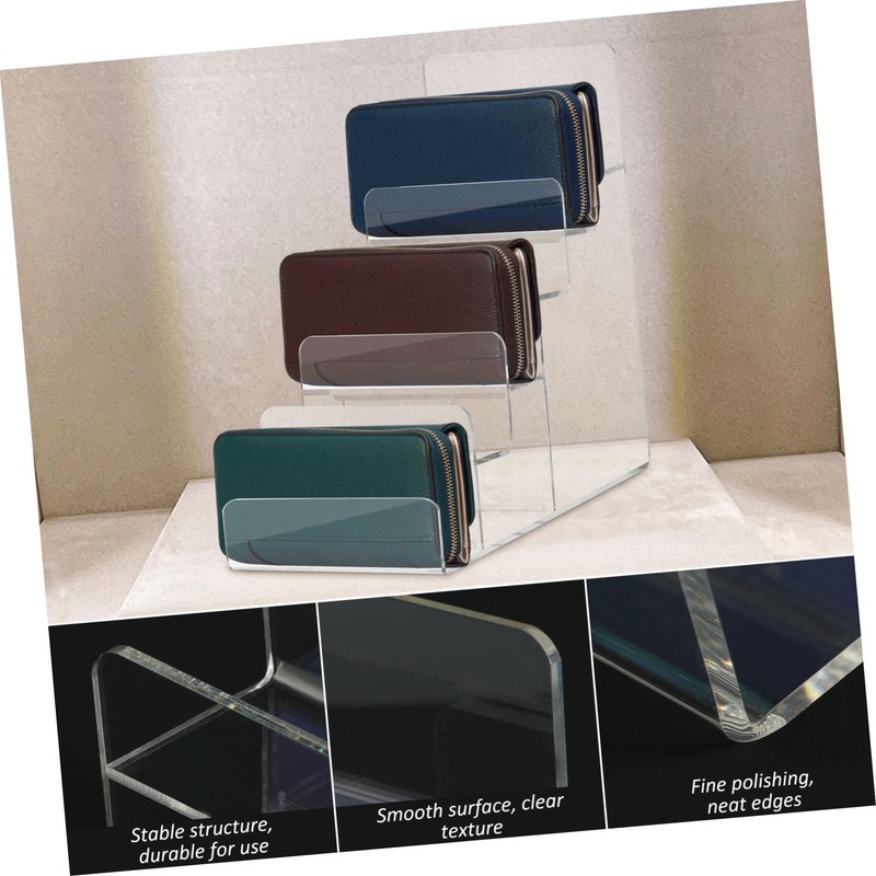 1pc Acrylic Wallet Holder Purse Rack Stand Pocketbook Hanging Handbag