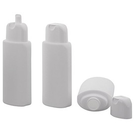 Kosmetex Oval Folding Bottles 200 ml Empty for Filling with Gel, Lotion, Shampoo, 3 x White