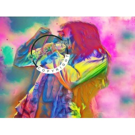 Steve Perry   journey Rock Legend  Color 8*10 Glossy Print Watercolor Style 1979