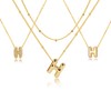 stino Initial Letter Necklace Set, 4-Piece Gold Plated Bubble Alphabet