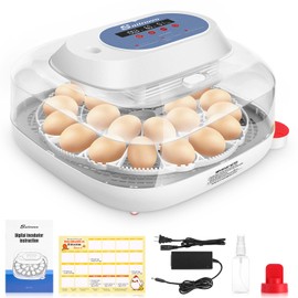 Sailnovo 24 Eggs Incubators for Chicken Eggs with 4 Modes, 360° View Digital Incubator with Automatic Egg Turning and Temperature Control, Egg Candler (Blue)