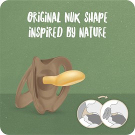 NUK for Nature Baby Dummy | 18-36 Months | Sustainable Rubber Soothers | Over 98% Natural Raw Materials | Off-White | 2 Count