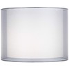 Silver and White Double Sheer Medium Drum Lamp Shade 12"