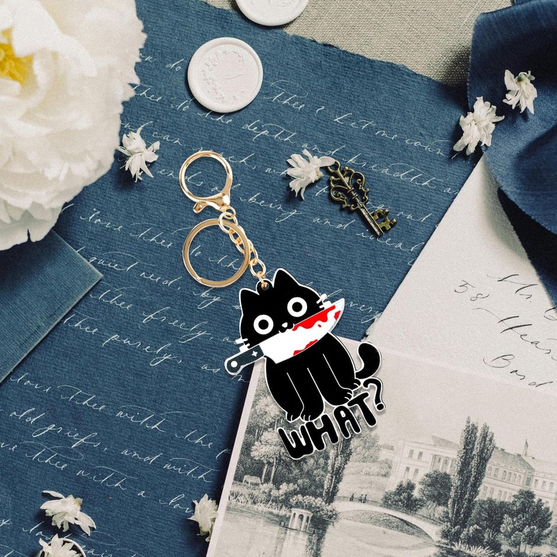 Luckious Creative Cartoon Black Cat Keychain - Cute and Durable