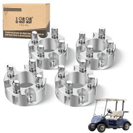 10L0L Golf Cart 2 inch Wheel Spacers for EZGO, Club Car, Yamaha (4x72mm Bolt Pattern, 68mm Hub Bore, 1/2-20 Studs) 4 Pack, Silver