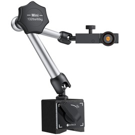 Neoteck 132lbs/60kg Max Pull Steel Magnetic Base for Digital Dial Indicator with 3/8 inch (9.52mm) Clamping Hole, Adjustable Test Indicator Holder Weighs 671g for Widely Used in 3D Printer and Lathe