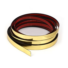 SICCOMA Metallic Gold Mirror Border Trim Peel and Stick PVC Wall Molding Trim Tape Self Adhesive Shiny Gold Decorative Trim for TV, Wall, Mirror, Door, Wardrobe (1/2 in X 16.4 FT, Gold)