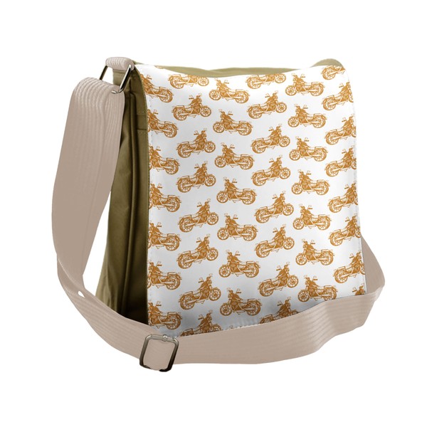 Ambesonne Motorcycle Messenger Bag, Sketchy Choppers, Unisex Cross-body
