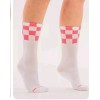 Foray Golf Checkered Ladies Tube Socks Wht/Pink