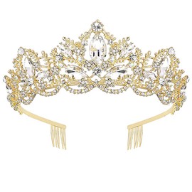 Tiara, Crystal Crown, Bridal Wedding Crowns, Rhinestone Hairpiece, Queen Tiaras, Hair Accessories for Women and Girls, Princess Tiara for Birthday, Prom, Bridal Shower