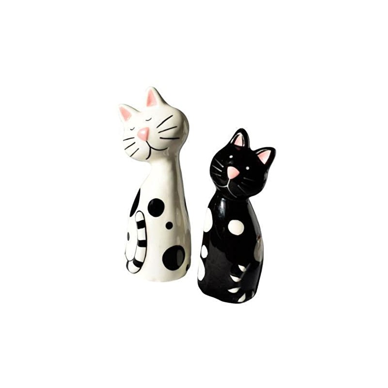 Novelty Ceramic Cute Cats Cruet Set - Salt and Pepper
