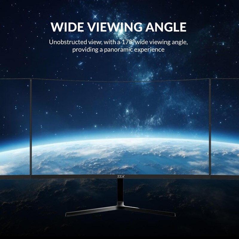 ZZA 24" Curved Gaming Monitor, Support 100Hz, Full HD 1920x1080,