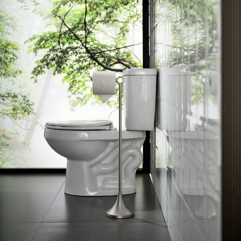 simpletome Toilet Paper Holder Free Standing, Stable Weighted Base, Modern