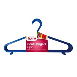 6Pk Asst Plastic Coat Hangers