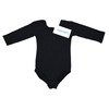 Aquarti Girls' 3/4 Sleeve Ballet Leotard, black