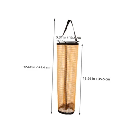 Kisangel 5pcs Tennis Ball Storage Pouches Wall Mounted Mesh Organizer for Efficient Sports Equipment Storage Retrieval Durable Wear Resistant for Training Matches Yellow