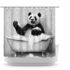 KREATIVE ARTS Black and White Panda Shower Curtain Funny Animal