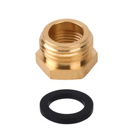 1pcs Garden Hose Fittings & 1Gasket, 3/4 Inch GHT Male x 1/2 Inch NPT Female Hose Connectors Brass Garden Hose Adapter Pipe Fittings Accessories Threaded Female Hose Connector