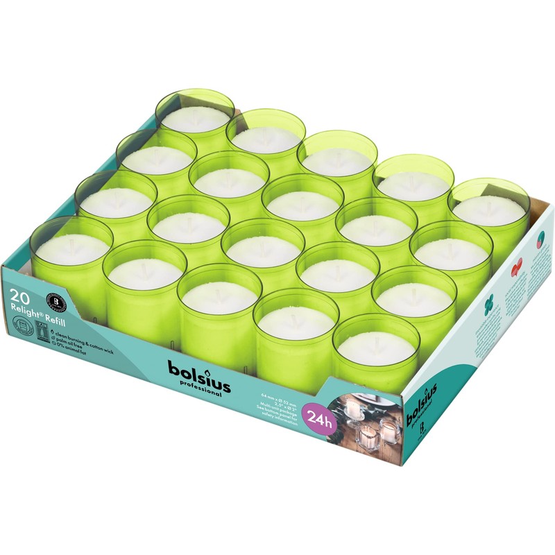 BOLSIUS 24 Hour Votive Candles - 20 Pack Relight Candles