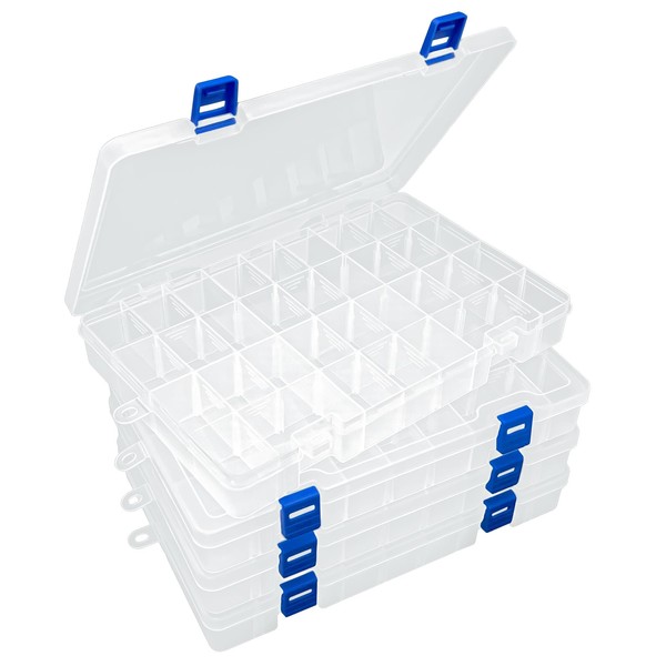 DUOFIRE Plastic Organizer Container Storage Box Adjustable Divider Removable Grid