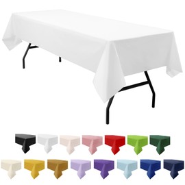 PartiPallete 3-Pack Premium Plastic White Tablecloth Disposable 54" x 108" Rectangle Table Cover Party PEVA Table Cloths for Parties Birthday Wedding Engagement Banquet Fits up to 8 ft Long Tables