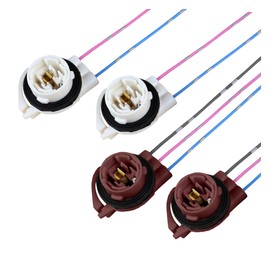 DUSCOKE 4PCS 3156 3157 Pre-Wired Harness Pigtail Sockets, Harness Base Plug Connector for Brake/Tail DRL Light Turn Signal Bulb, LED Bulbs Socket Adapters for Most Chevy Silverado Sierra Vehicles