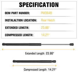 Rear Hatch Shocks for 2013-2019 Mitsubishi Outlander Sport RVR 2013-2015 ASX Liftgate Lift Support Gas Spring Strut Rod PM3649 2 Pcs