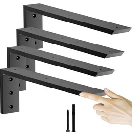 Countertop Support Bracket 16 inch 4 Pack (3/8" Thick),Premium Heavy Duty Granite Countertop Brackets 16"x6"x2.5",Shelf L Bracket Mantel Corbels for Quartz,Wood,Concrete and Laminate Countertops