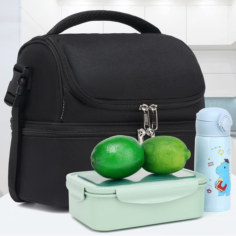 FlowFly Double Decker Cooler Insulated Lunch Bag Large Tote for