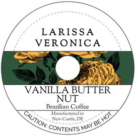 Vanilla Butter Nut Brazilian Coffee (Single Serve K-Cup Pods) (Gourmet, Naturally Flavored, Whole Coffee Beans) (12 pods, ZIN: 574930)