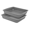 BakerEze BE218-2 Non-Stick Oblong Pan, 14.4''L x 9.5''W x 1.9''H,