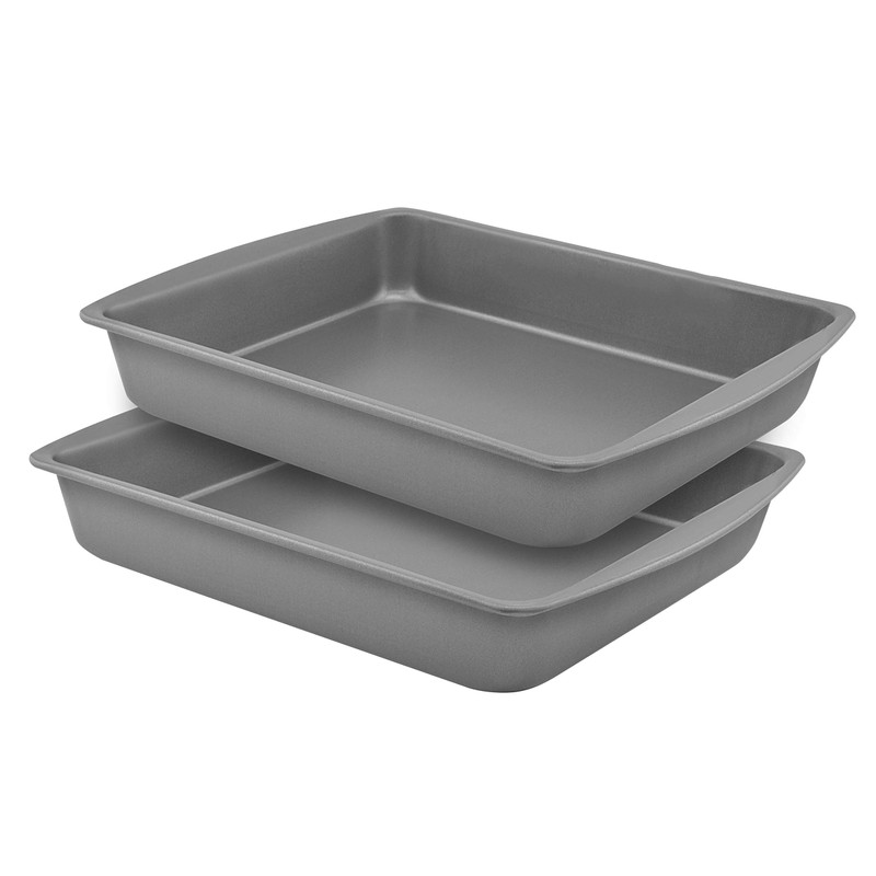 BakerEze BE218-2 Non-Stick Oblong Pan, 14.4''L x 9.5''W x 1.9''H,