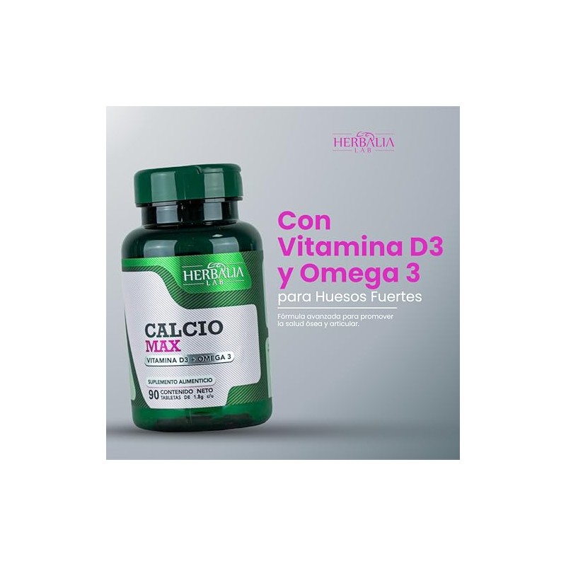 Calcio Max 600 Triple Fuerza con Vitamina D3 y Omega
