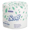 Scott® 2-Ply Bathroom Tissue, 4-1/8" x 4" Sheets, 100% Recycled,