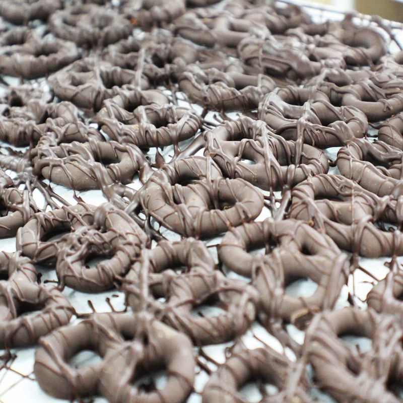 Vermont Nut Free Chocolates Covered Mini Twist Pretzels (Dark Chocolate)