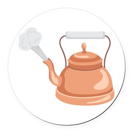 CafePress Copper Kettle 5.5" Round Car Magnet Magnetic Bumper Display