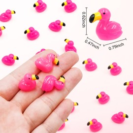 50PCS Mini Flamingos Ducks Mini Resin Animals Flamingo Decor Mini Ducks for Crafts Dollhouse Fairy Garden Landscape Aquarium