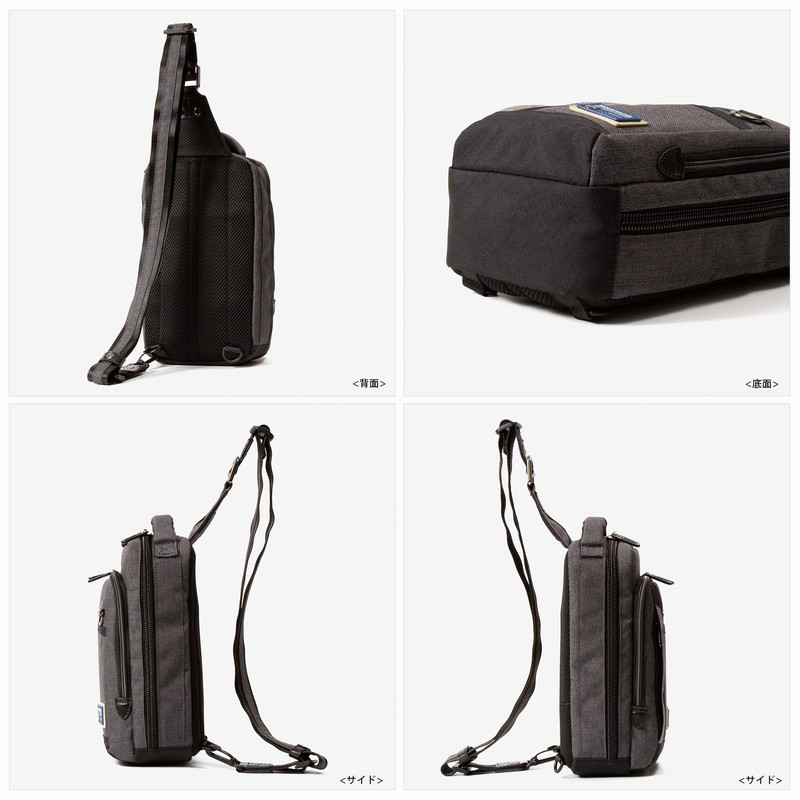 Mustache MDP-0650 Body Bag, One Shoulder Bag, Crossbody Bag, Black