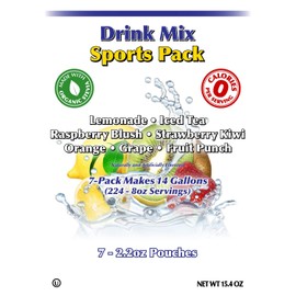 GramZero Variety, Sugar Free Drink Mix, Sports Pack, Great For Nutrition Club Loaded Teas, Zero Calorie, Stevia Sweetened