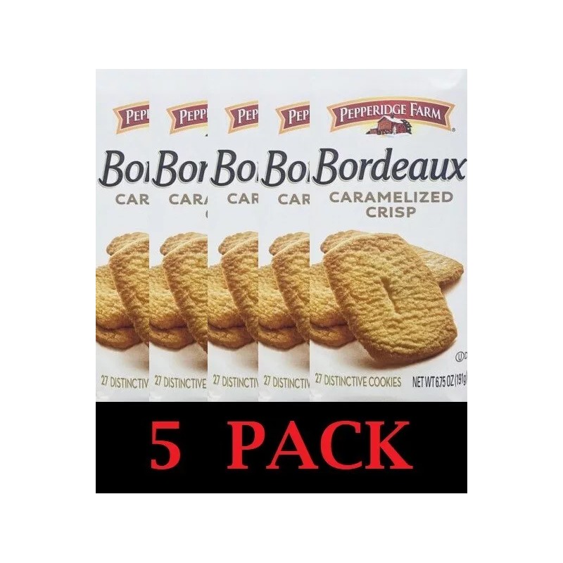 Pepperidge Farm 5x Pepperidge Farm Bordeaux CARAMELIZED CRISP Cookies 6.75