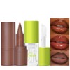 2Pcs Lip Oil and Lip Liner Set, Gradient Brown Lip