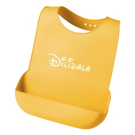 SOULBUTY Nursing Apron, Meal Apron, Adult, Nursing Apron, Waterproof, Easy to Clean, 6 Adjustable Levels, Elderly, Bedridden, Patients with Medium Wind, Paralysis, Dementia, Amber Yellow