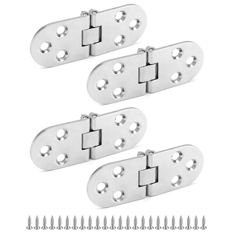 QWORK® 4 Pieces Two Leaf Hinges with Screws Door Hinge