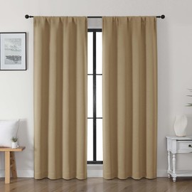 Cortinas opacas Gwine color taupe para sala de estar de 72 pulgadas de largo, cortinas de tratamiento para ventanas con reducción de ruido y oscurecimiento de habitación para dormitorio, decoración de