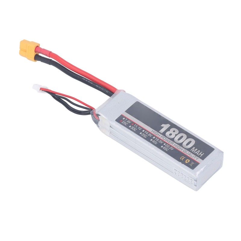 LiPo Battery Pack 11.1V 3S 1800mAh 25C Rechargeable LiPo Battery