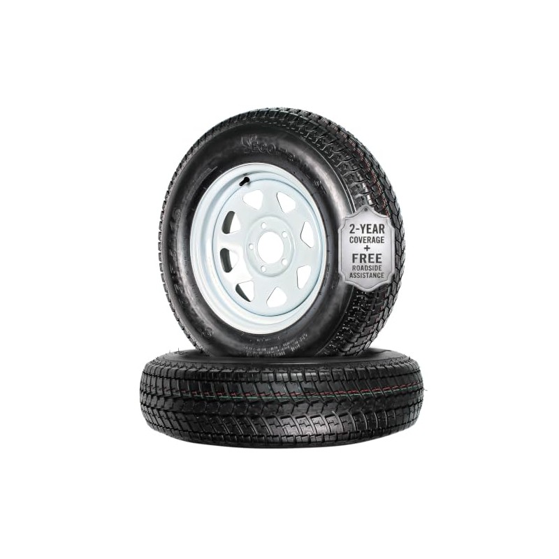 2-Pk Trailer Tire Rim ST205/75D15 15 in. Load C 5