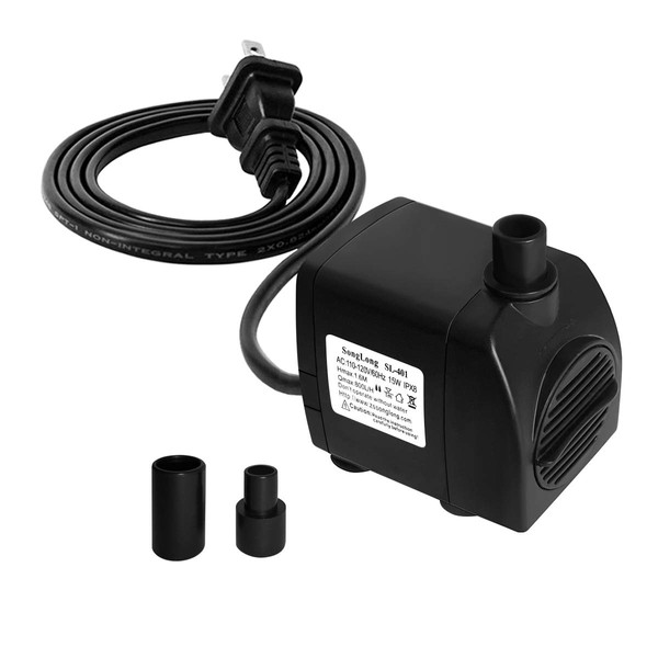 SongLong Submersible Pump 200GPH Ultra Quiet with Dry Burning Protection